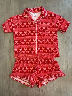 art class Red and Pink Short Pajama Set